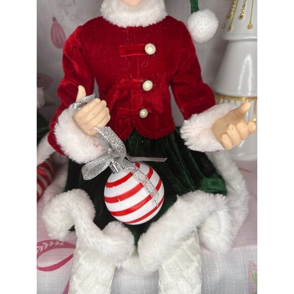 Rachel Zoe Christmas Elf Shelf Sitter Set, Red/White - Picture 3 of 7
